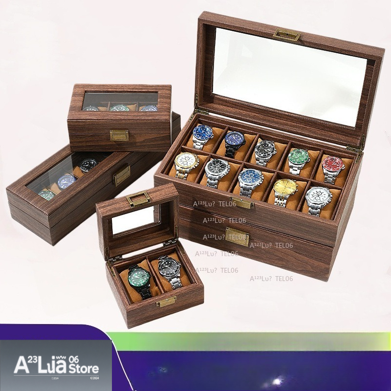 Vintage Wood Grain PU Leather  - Watch Display Box 评论和价格